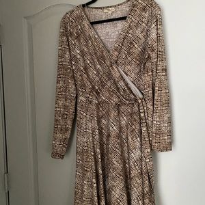 Wrap Dress (Tan/Beige)